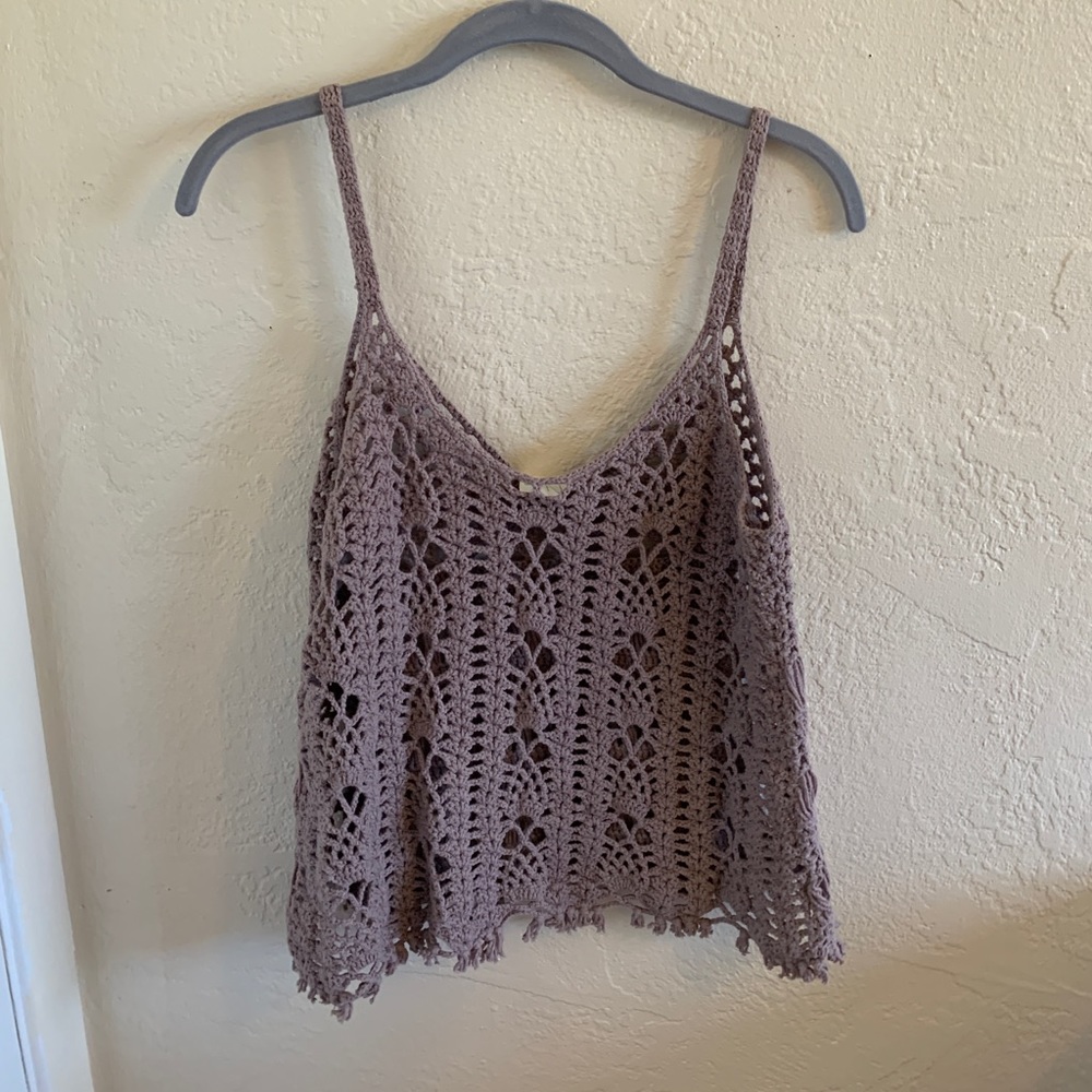 Brown Crocheted Tank